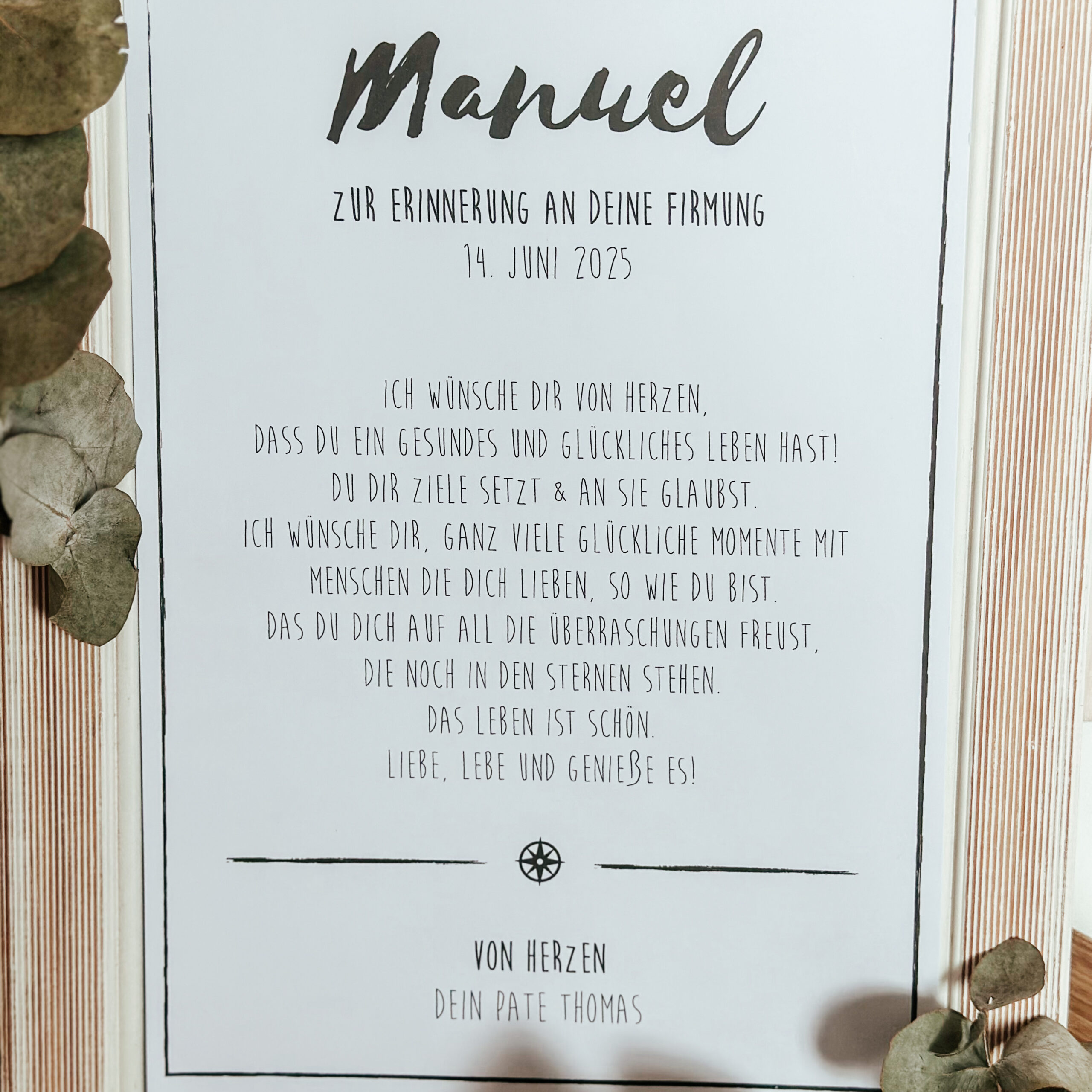 Geschenksidee zur Firmung, Personalisierter Druck