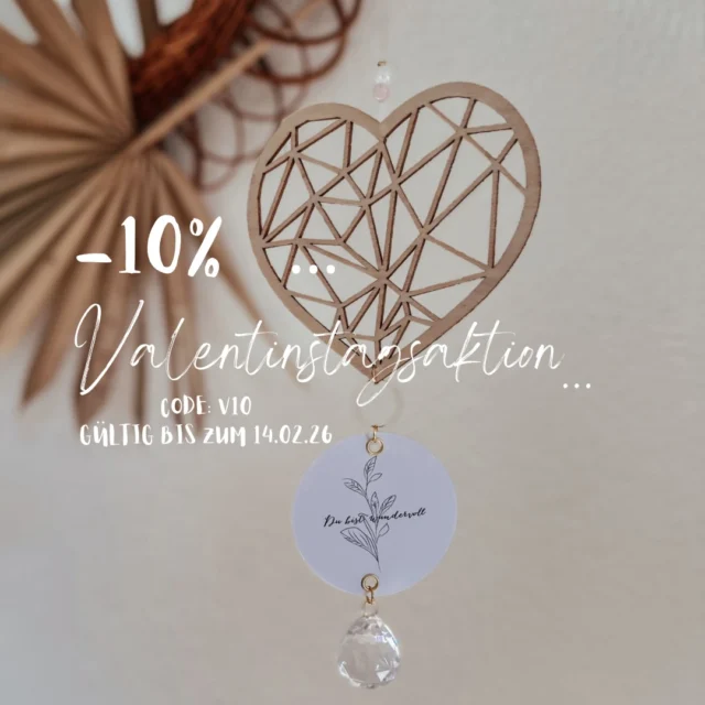 Valentinstag steht vor der Tür 💖
Zeit, den liebsten Menschen eine kleine Freude zu machen.
Jetzt entdecken, verschenken und 10 % im Onlineshop sparen – weil Liebe die schönsten Geschenke verdient ✨
.
#Valentinstag #LoveIsInTheAir #GeschenkeMitLiebe #Valentinsgeschenk #lichtfänger
